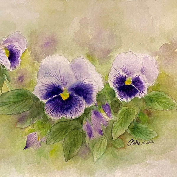 Pansy Watercolor Paintings Etsy Il 600x600.3254077246 Skic