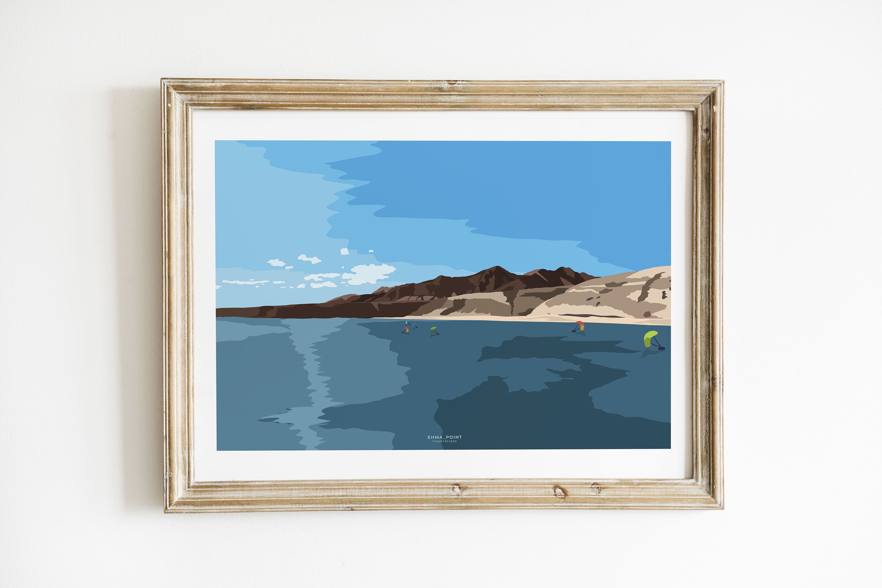 Iles Canaries Volcans & Mer - Affiche Illustration