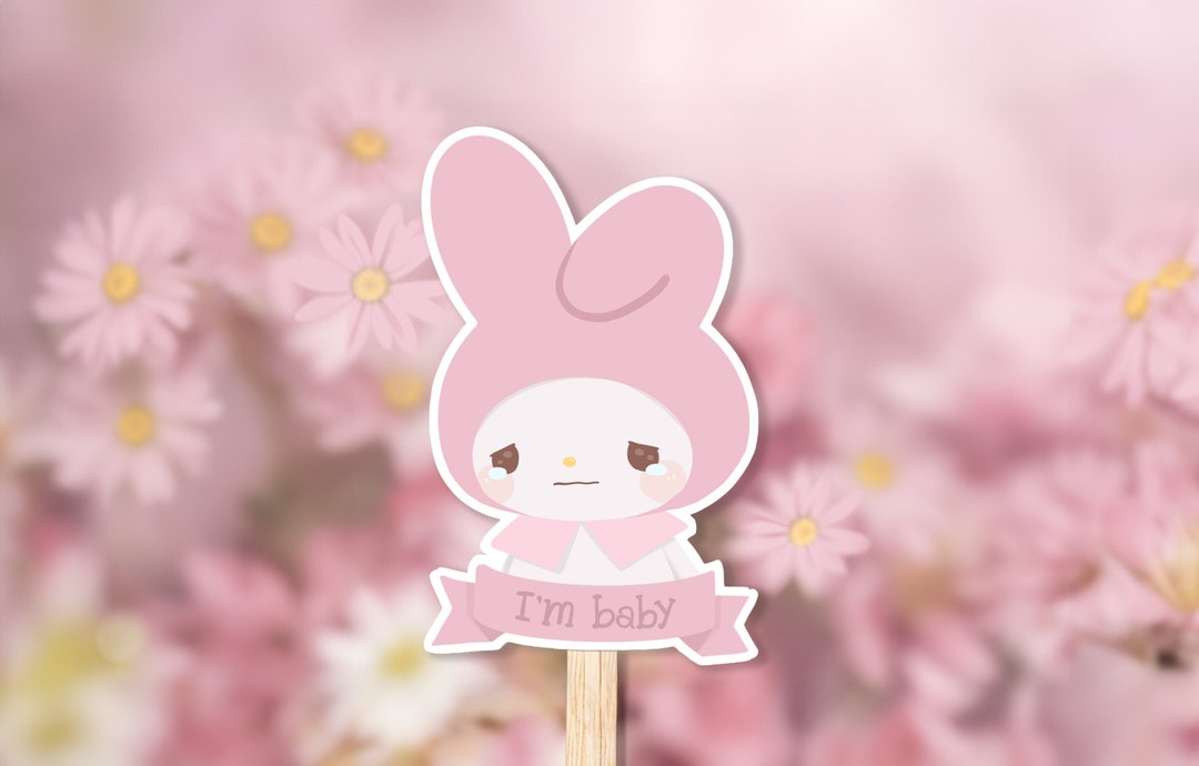 I'm Baby Crying Pink Bunny Vinyl Sticker - Etsy