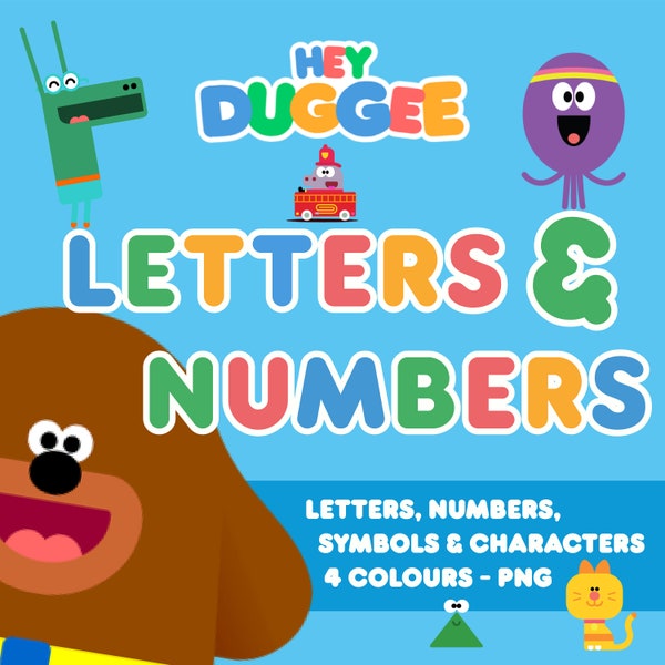 Hey Duggee Font & Characters | Downloadable Hey Duggee Alphabet | PNG Downloadable Font