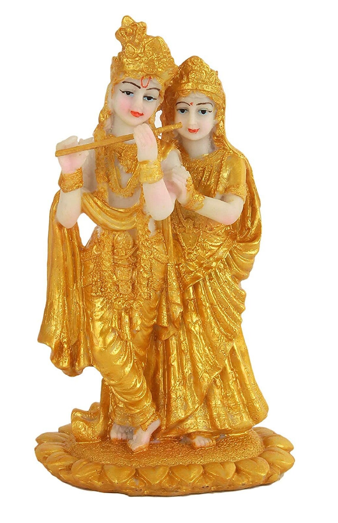 Beautiful Golden Radha Krishna Gift Idol Murti Figurine Indian Etsy UK