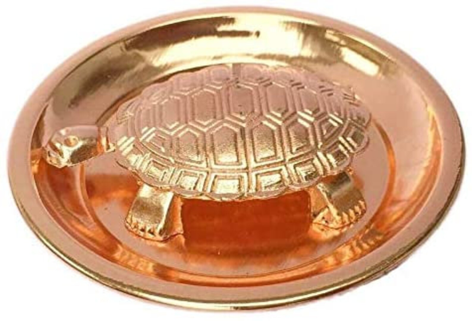 Brass Turtle on Plate Feng Shui Vastu Tortoise Puja Yantra Good Luck