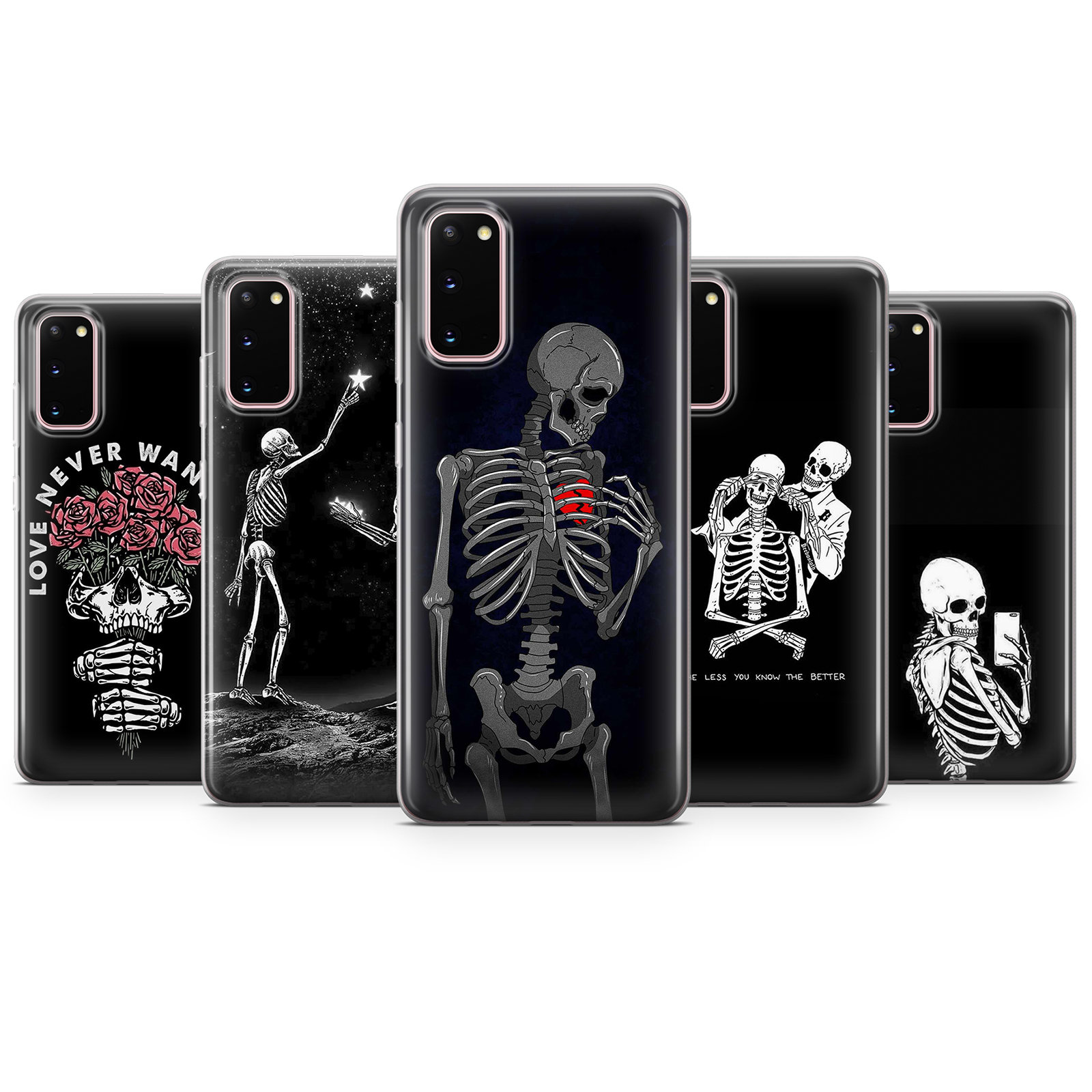 Skeleton Phone Case Black Gothic Cover Fit for iPhone 16 15