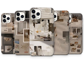 Custodia per telefono Collage estetico Cover con arte astratta adatta per iPhone 15 Pro Max, 14, 13, 12, 11, XR e Samsung S24, S23, A54, A53, Pixel 8 Pro, 7