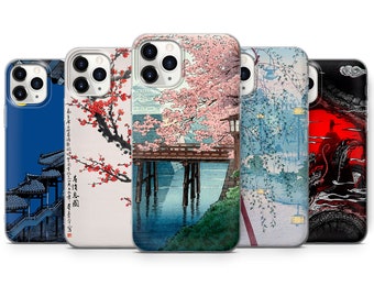 Japanse kunst telefoonhoesje Kanagawa Cover geschikt voor iPhone 15 Pro Max, 14 Plus, 13, 12, 11, XR & Samsung S24, S23, A54, A53, Pixel 8 Pro, 7