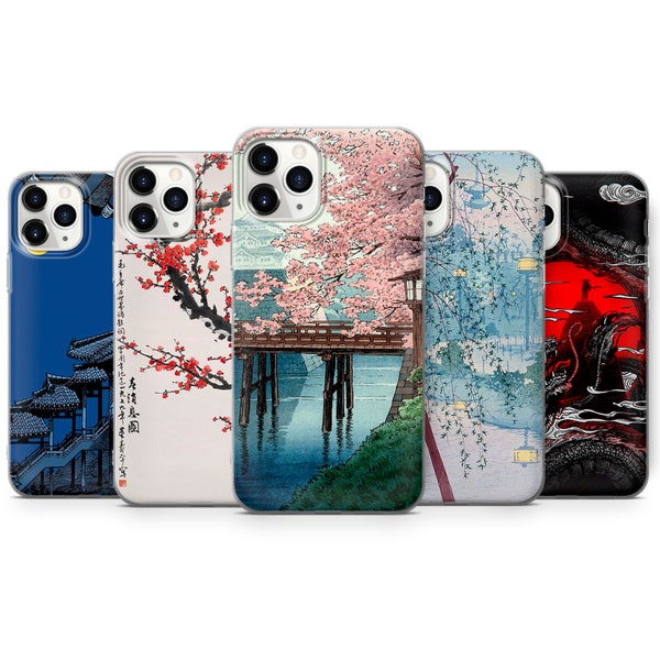 Japanese Art Phone Case Kanagawa Cover fit for iPhone 15 Pro Max, 14 Plus, 13, 12, 11, XR & Samsung S24, S23, A54, A53, Pixel 8 Pro, 7