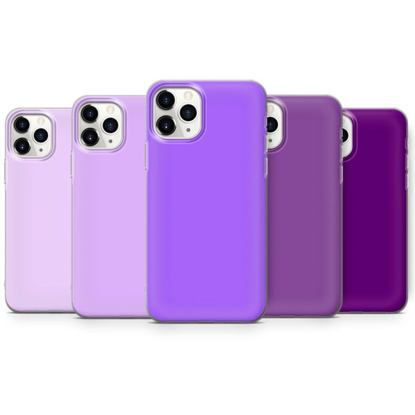 Purple Pastel Phone Case Simple Cover fit for iPhone 15 Pro Max, 14 Plus, 13, 12, 11, XR & Samsung S24, S23, A54, A53, Pixel 8 Pro, 7