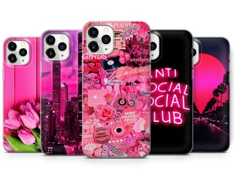 Hot Pink Phone Case Collage Cover  fit for iPhone 15 Pro Max, 14 Plus, 13, 12, 11, XR & Samsung S24, S23, A54, A53, Pixel 8 Pro, 7 F33