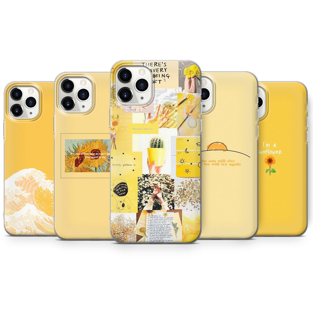 Yellow Aesthetic Phone Case Collage Cover Fit for iPhone 16