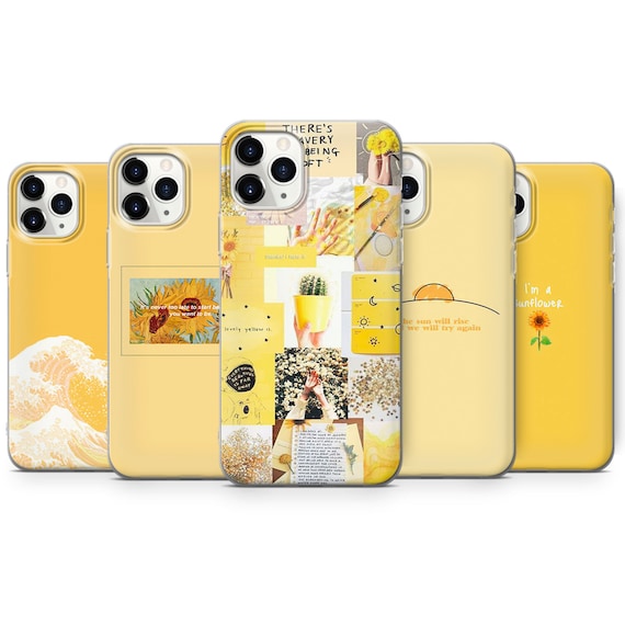 Yellow Aesthetic Phone Case Collage Cover Fit for iPhone 15 Pro