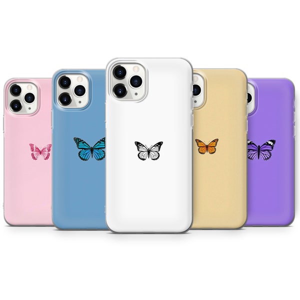 Butterfly Phone Case Butterflies Cover fit for iPhone 15 Pro Max, 14 Plus, 13, 12, 11, XR & Samsung S24, S23, A54, A53, Pixel 8 Pro, 7
