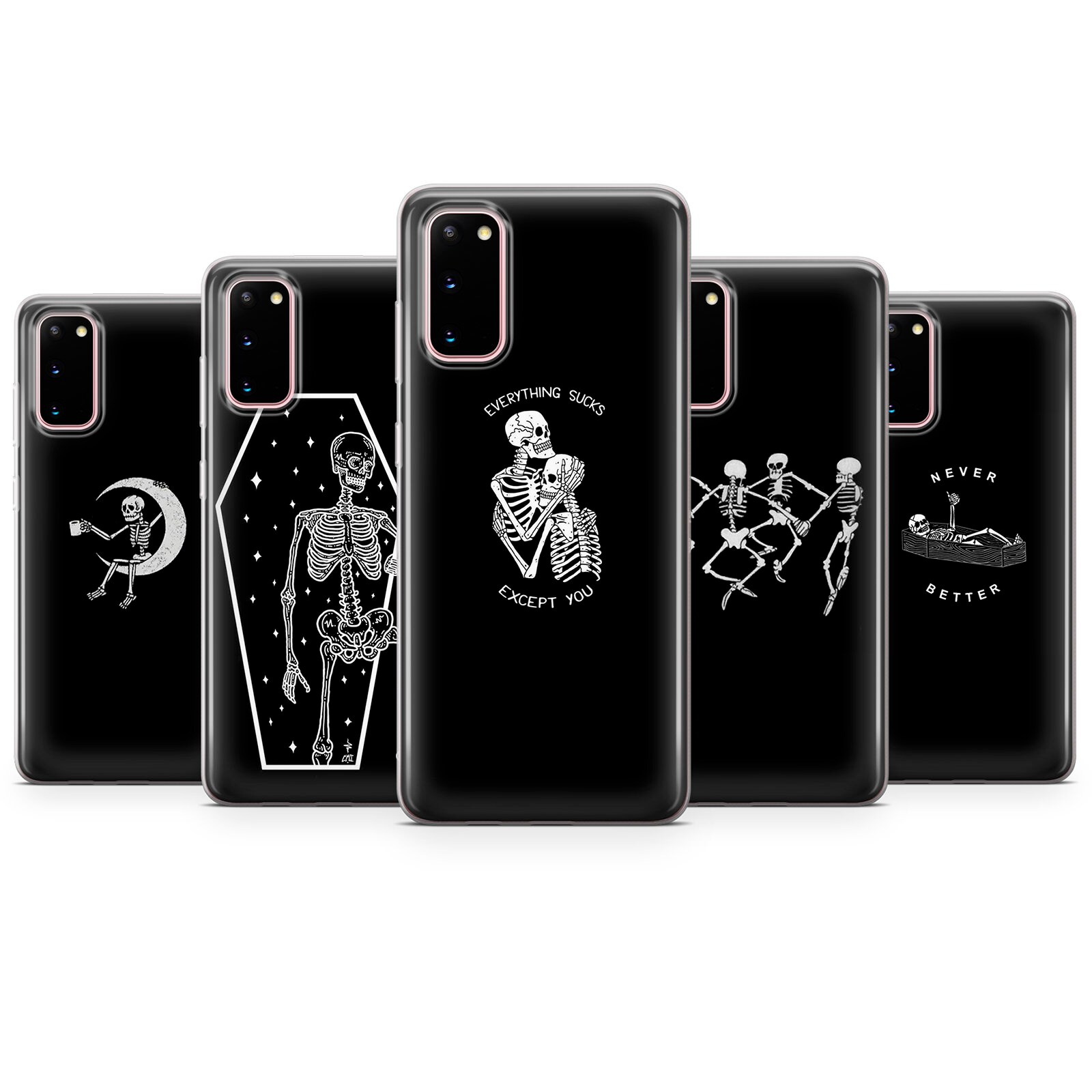 新作グッ Gothic Black Case Phone Skeleton Cover 15 16 iPhone for Fit 少年漫画