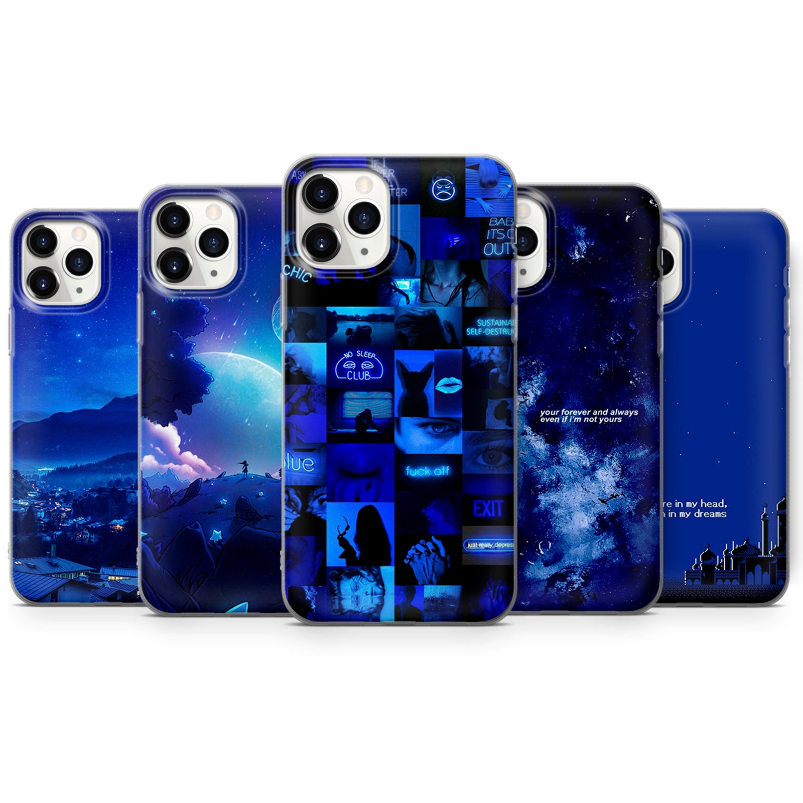 Dark Blue Phone Case Aesthetic Cover Fit For Iphone 12 7 X Etsy Dark Blue Phone Case Aesthetic Cover Fit For Iphone 12 7 X Etsy