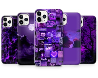 Purple Aesthetic Phone Case Collage Cover for iPhone 17 Pro Max, 16e, 15,  14, 12 Samsung S25 Ultra, S24 FE, A56, Pixel 10 XL, 9a,