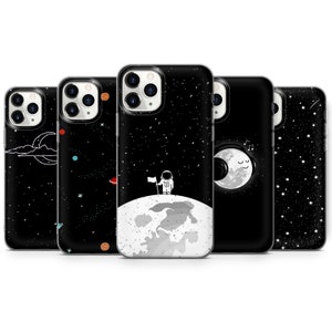 Moon Planets Phone Case Space Cover  fit for iPhone 15 Pro Max, 14 Plus, 13, 12, 11, XR & Samsung S24, S23, A54, A53, Pixel 8 Pro, 7