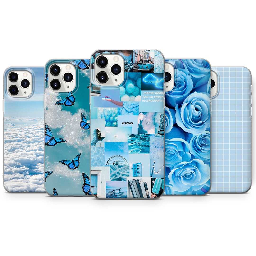 Baby Blue Phone Case Aesthetic Cover Fit for iPhone 16 15 14