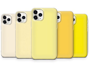 Yellow Pastel Phone Case Simple Cover fit for iPhone 16 15 14 13 12 11 Pro Max 7 8 Plus Samsung S24 S23 FE S22 Ultra A05 A54 A55 Pixel 9