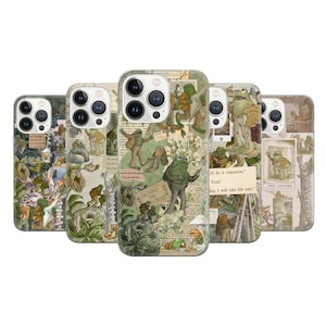 Coque de portable grenouille et crapaud verte, conçue pour iPhone 15 Pro Max, 14 Plus, 13,12,11, XR et Samsung S24, S23, A54, A53, Pixel 8 Pro, 7