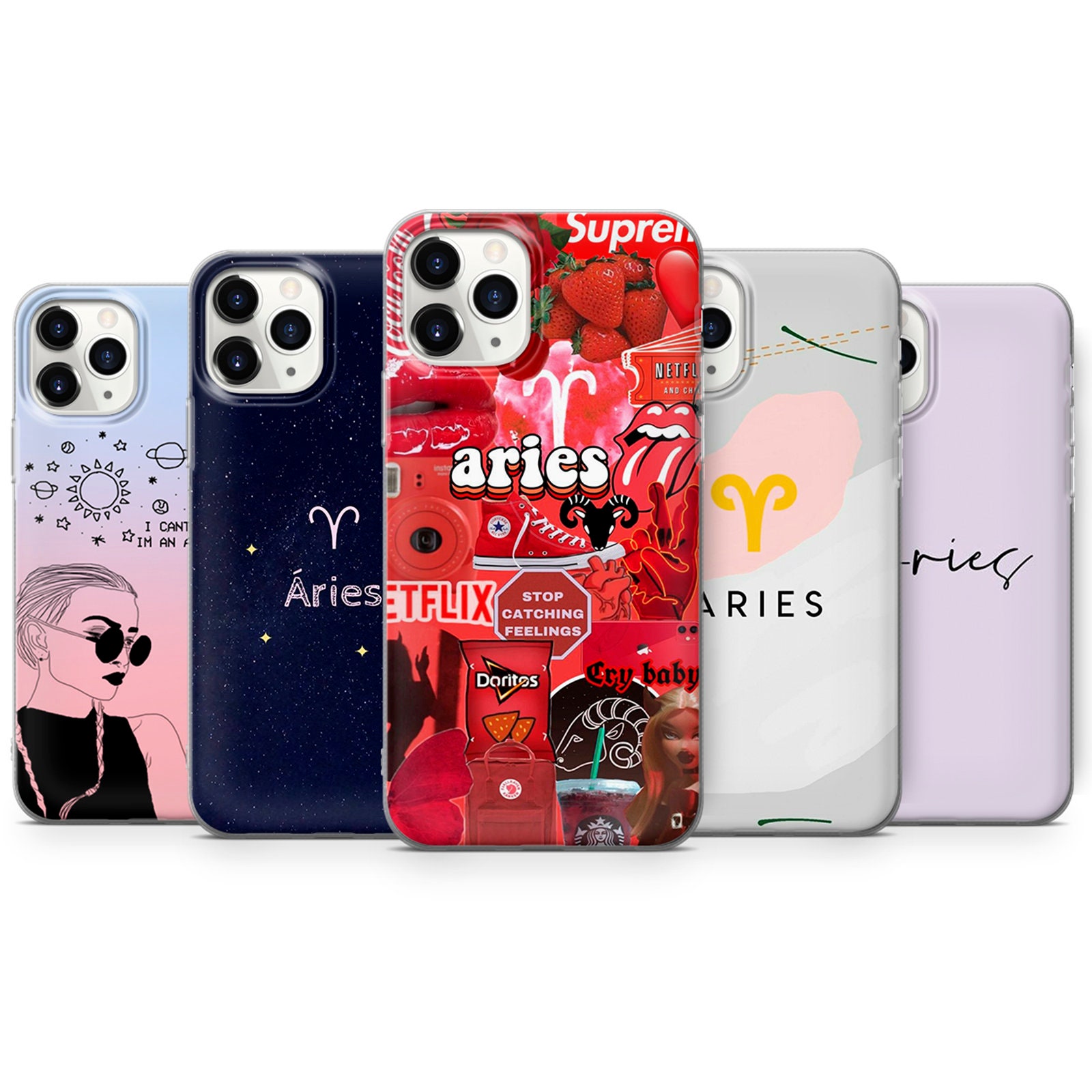 Aries Phone Case Horoscope Cover  fit for iPhone 16 15 14 13 12 11 Pro Max 7 8 Plus Samsung S24 S23 FE S22 Ultra A05 A54 A55 Pixel 9