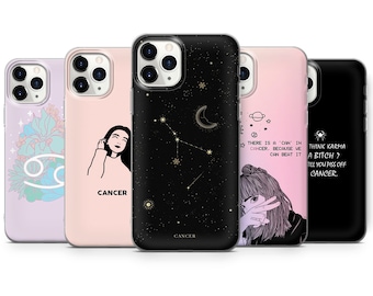 Cancer Phone Case Horoscope Cover  fit for iPhone 15 Pro Max, 14 Plus, 13, 12, 11, XR & Samsung S24, S23, A54, A53, Pixel 8 Pro, 7