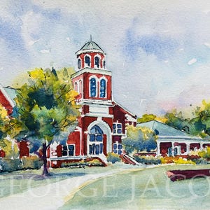 Lee Universität, TN Aquarell Druck- Abitur Geschenk / Lee Universität Karte / Lee Universität Cleveland Memoirendruck