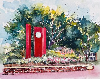Radford University  Watercolor Print -Graduation Gifts/ Radford University pictures/ University memoire Prints