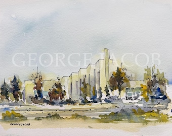 Brigham Young Watercolor Print -Graduation Gift/ Brigham Young notecard/ Brigham Young poster/ Brigham Young memoire Print