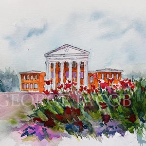 Ole Miss Universität Aquarell Druck - Abschlussgeschenke / Ole Miss Universität Karte / Universität von Mississippi Poster / Universität Memoirendruck