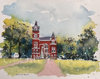 Emory University  Watercolor Print -Graduation Gifts/ Emory  University pictures/ University memoire Prints