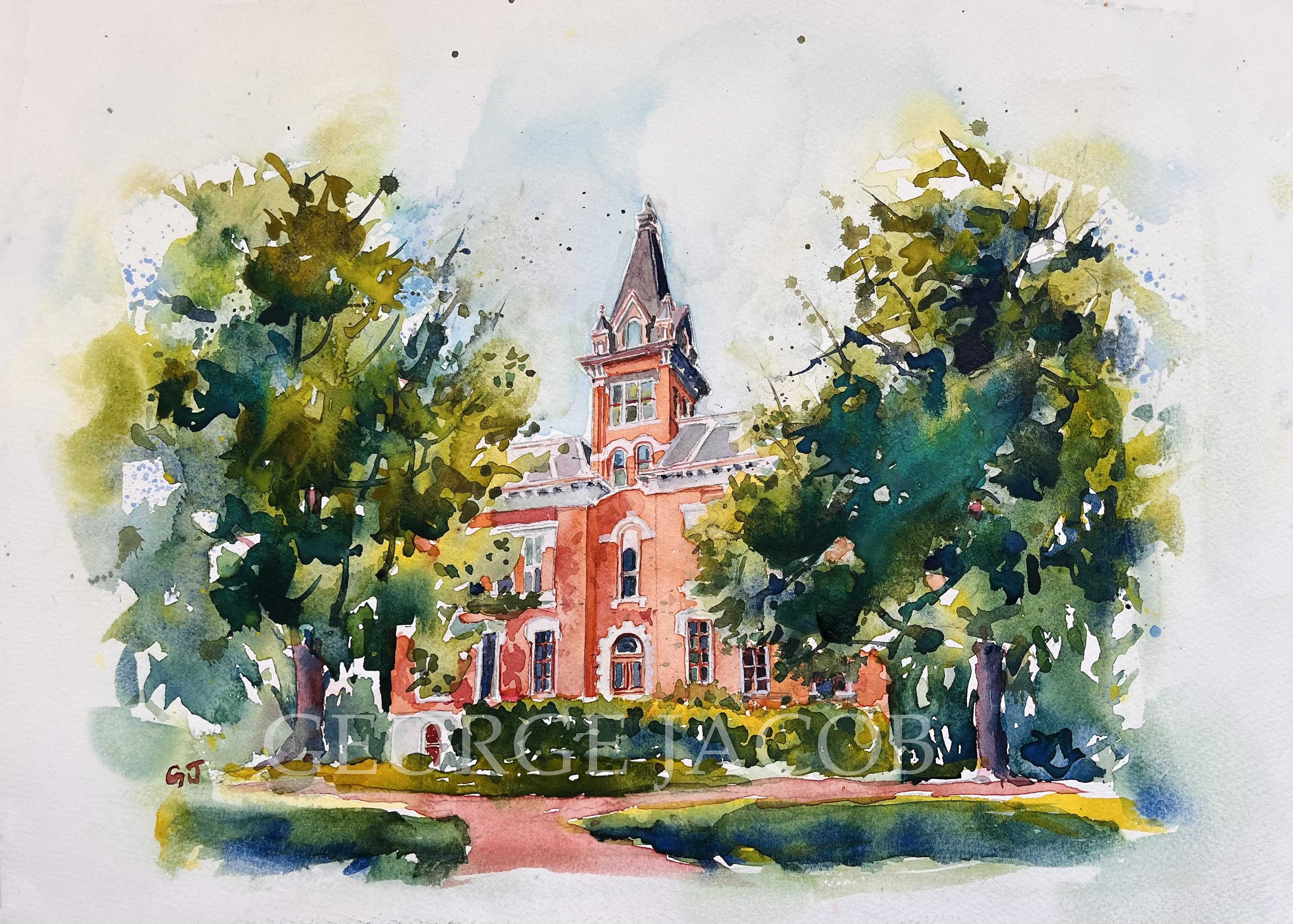 Vanderbilt University Watercolor Print and note cards -Graduation Gifts/ Vanderbilt art prints/ Vanderbilt wall decor/ College decor