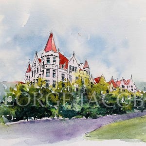Chicago State University Watercolor Print -Graduation Gifts/ Chicago State University notecard/ Chicago landmarks/ Chicago University Prints