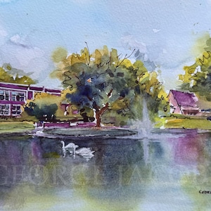 Millersville Universität, PA Aquarell Drucke und Grußkarten/Employee Dankeschön-Karte / Graduierung Geschenk/Einladungsnotizkarten