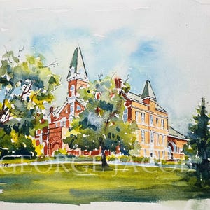 Impression aquarelle Drake University, Iowa-cadeaux de remise des diplômes/carte pour lettres Drake University/affiche université/impressions de mémoires universitaires