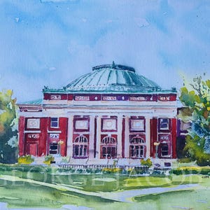 University of Illinois Watercolor Print -Graduation Gifts/University  of Illinois notecard/University poster/ University memoire Prints