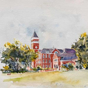Clemson University Watercolor Print -Graduation Gifts/ Clemson  notecard/ Clemson poster/ Clemson memoires/ Clemson Prints/ gift