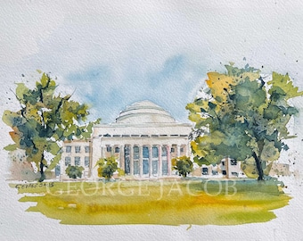 MIT Dome Watercolor Print – Massachusetts Institute of Technology
