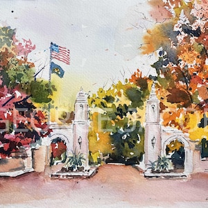 Indiana University Watercolor Print -Graduation Gift/ Indiana University notecard/ Indiana  poster/ Indiana University memoire Print