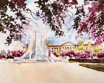 Purdue University watercolor prints and  note cards/Employer thank you card/ Graduation gift/Convocation note cards/ Purdue University decor