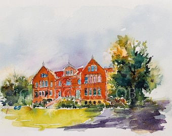 Arizona University Watercolor Print -Graduation Gifts/ Arizona University notecard/ Arizona University poster/ Arizona University memoires