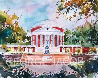 University of Virginia Rotunda Watercolor Print & Note Card