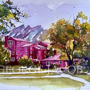 Universität von Colorado, Boulder Aquarelldrucke und Grußkarten/Arbeitgeber Dankeskarte / Abschlussgeschenk/Einladungsnotizkarten