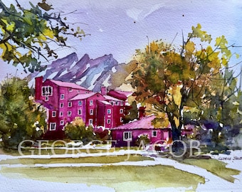 University of Colorado Boulder Watercolor Print by George Jacob, CU Boulder Graduation Gift, Campus Wall Decor, Flatirons Art Notecards
