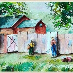 Impression aquarelle Huckleberry Finn-cadeau pour enfants/Carte de correspondance Huckleberry Finn/affiche Huckleberry Finn/historique américain