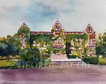 Lund University Sweden, Watercolor Art Print, Graduation Gift