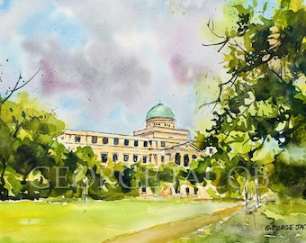Texas A&M Watercolor Print, Graduation Thank You Note Card