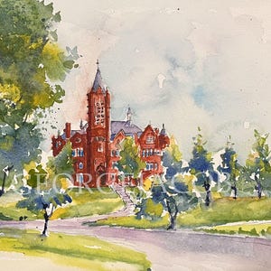 Syracuse University aquarel print-afstudeercadeau/Syracuse University notecard/Syracuse poster/Syracuse University memoire print