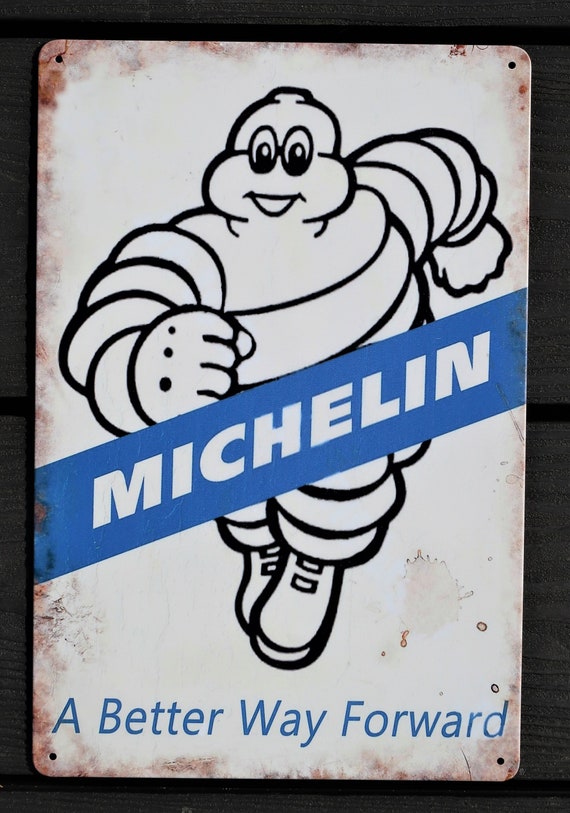 MICHELIN MAN MOTOR BIKE VINTAGE  TIN SIGN 30 x 45 cm  