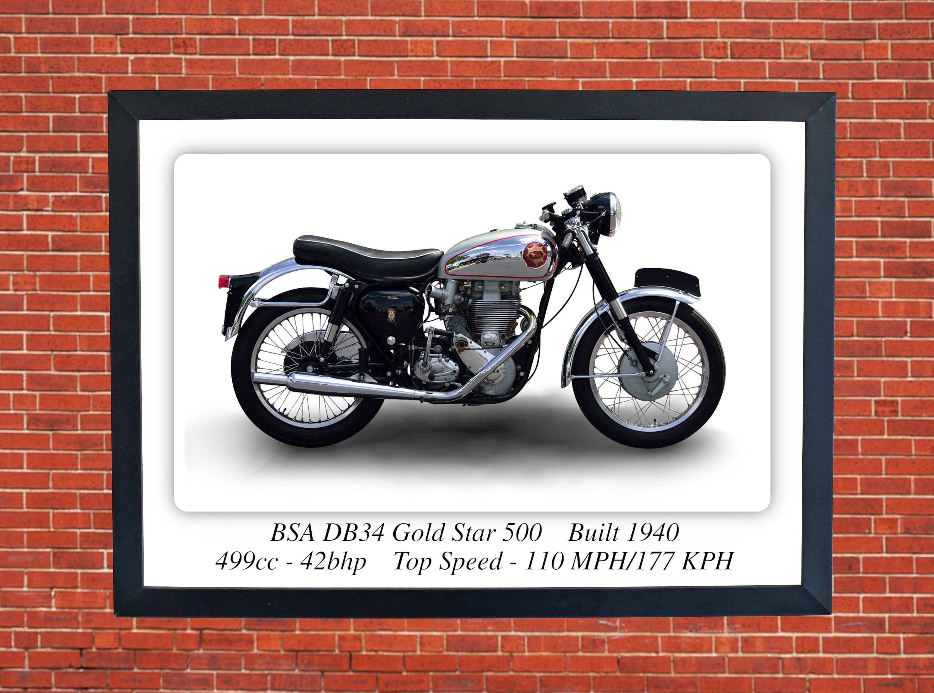 1962 BSA ROCKET GOLD STAR MOTORCYCLE METAL SIGN 12" X 12" BRITISH CLASSIC BIKES. 