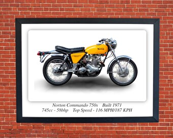 NORTON Posters 750 Commando FULL set of 10 Suitable to Frame 