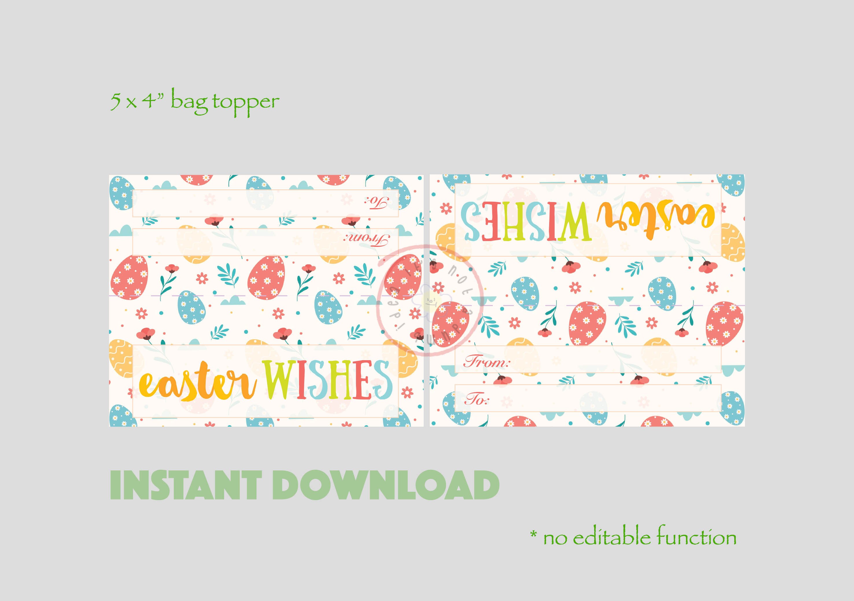 Printable Happy Easter Cookie Treat Bag Topper EASTER DAY Printable ...
